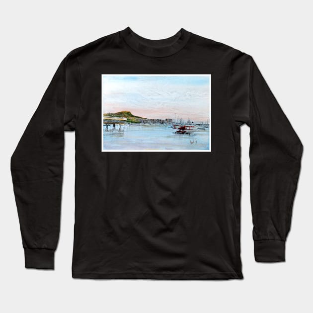 Townsville Breakwater Marina - The Red Barron and Castle Hill Long Sleeve T-Shirt by pops